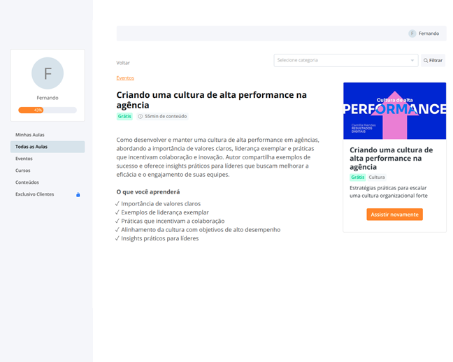 Área de aprendizado